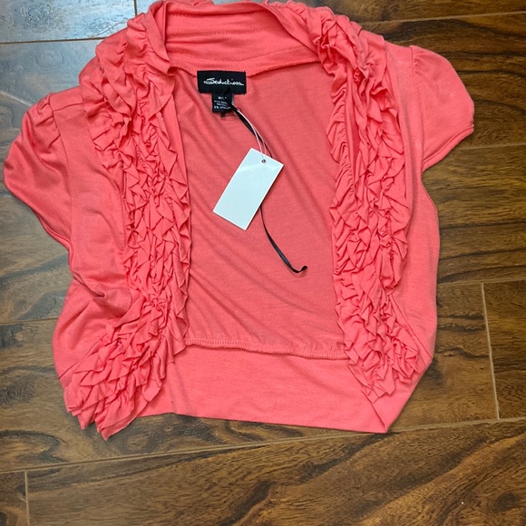🆕 Coral coloured bolero in size M - Picture 1 of 2